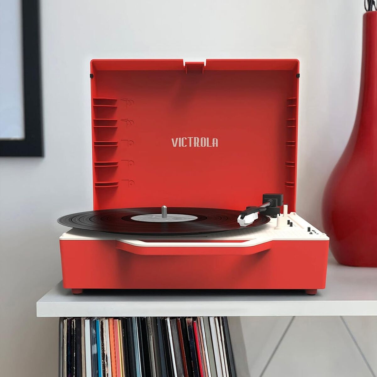 Record Player Victrola Re-Spin Red-1