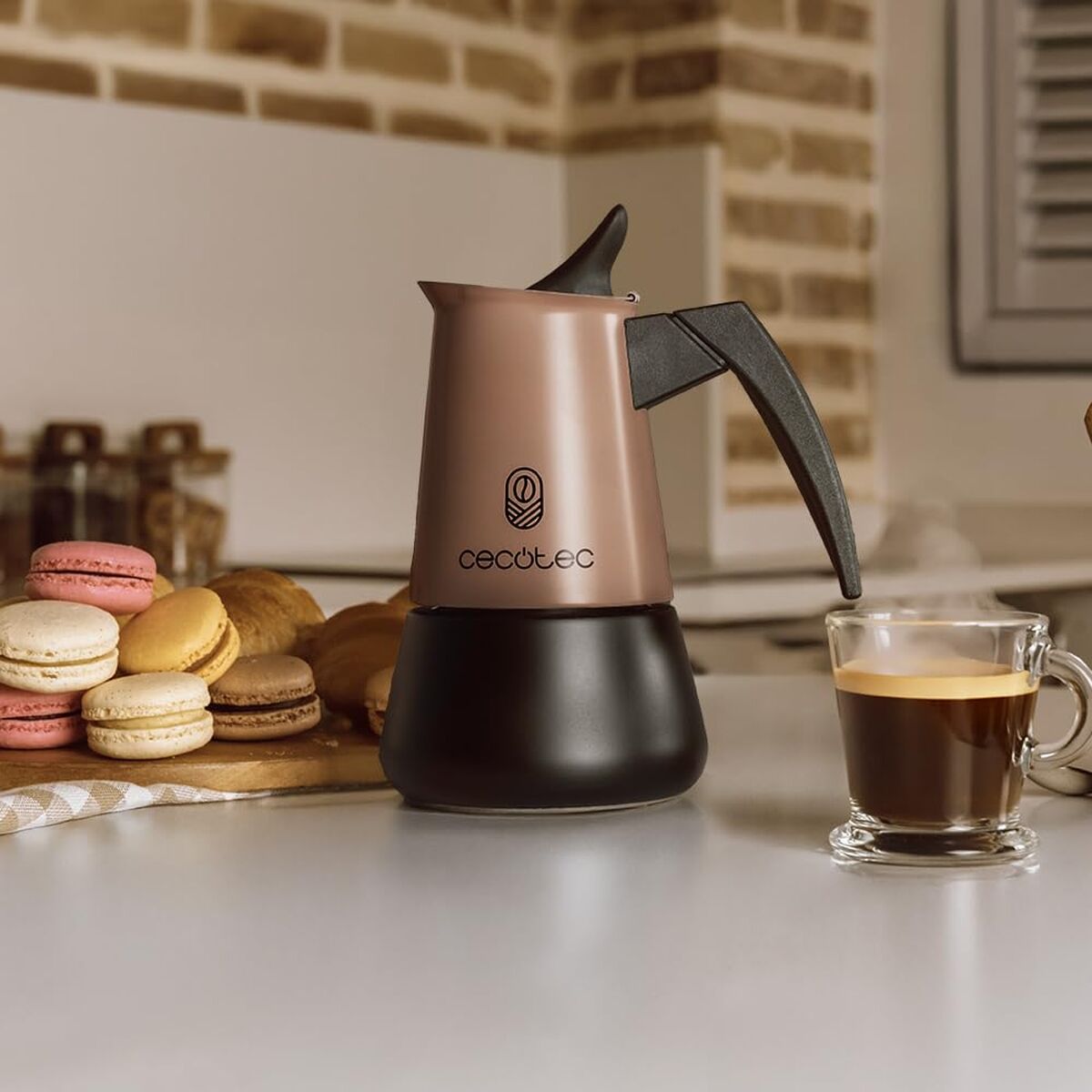 Cecotec Italian Coffee Maker Piccolina 200 Bronze 2 Cups Stainless Steel Bronze-3