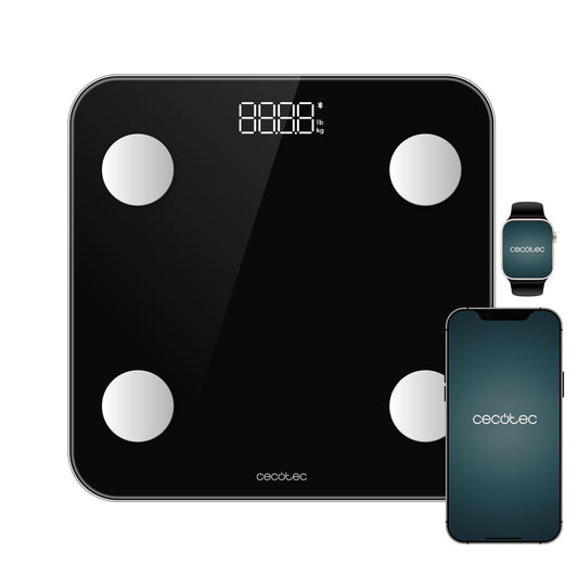 Digital Bathroom Scales Cecotec Surface Precision Smart Black Tempered glass 180 kg-0