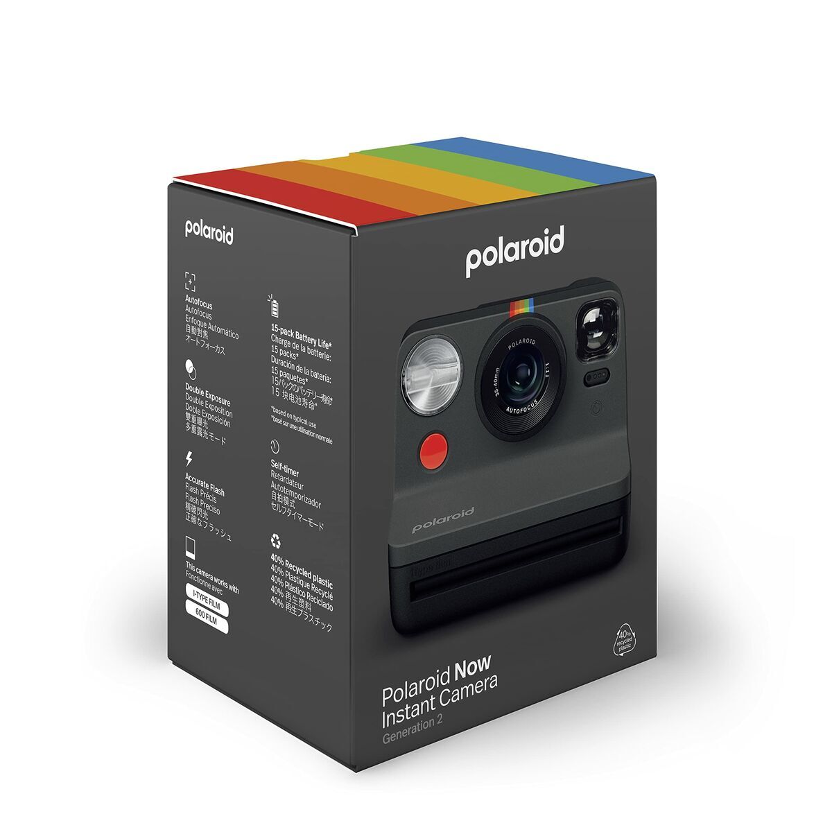 Câmara Instantânea Polaroid Now G2 Black – Fotos Instantâneas com Estilo