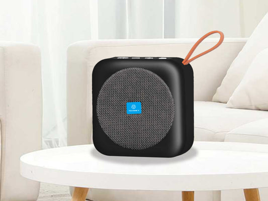 Techancy Altifalante Bluetooth Preto TH2622, Portátil E De Tamanho Compacto, Suporte Tf/Fm/Usb/Tws, Som Potente.-1